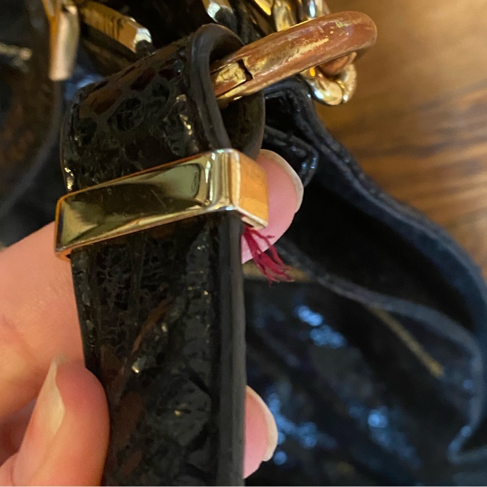 MICHAEL KORS Newman Python Style Crossbody Hobo in Black - Picture 4 of 9